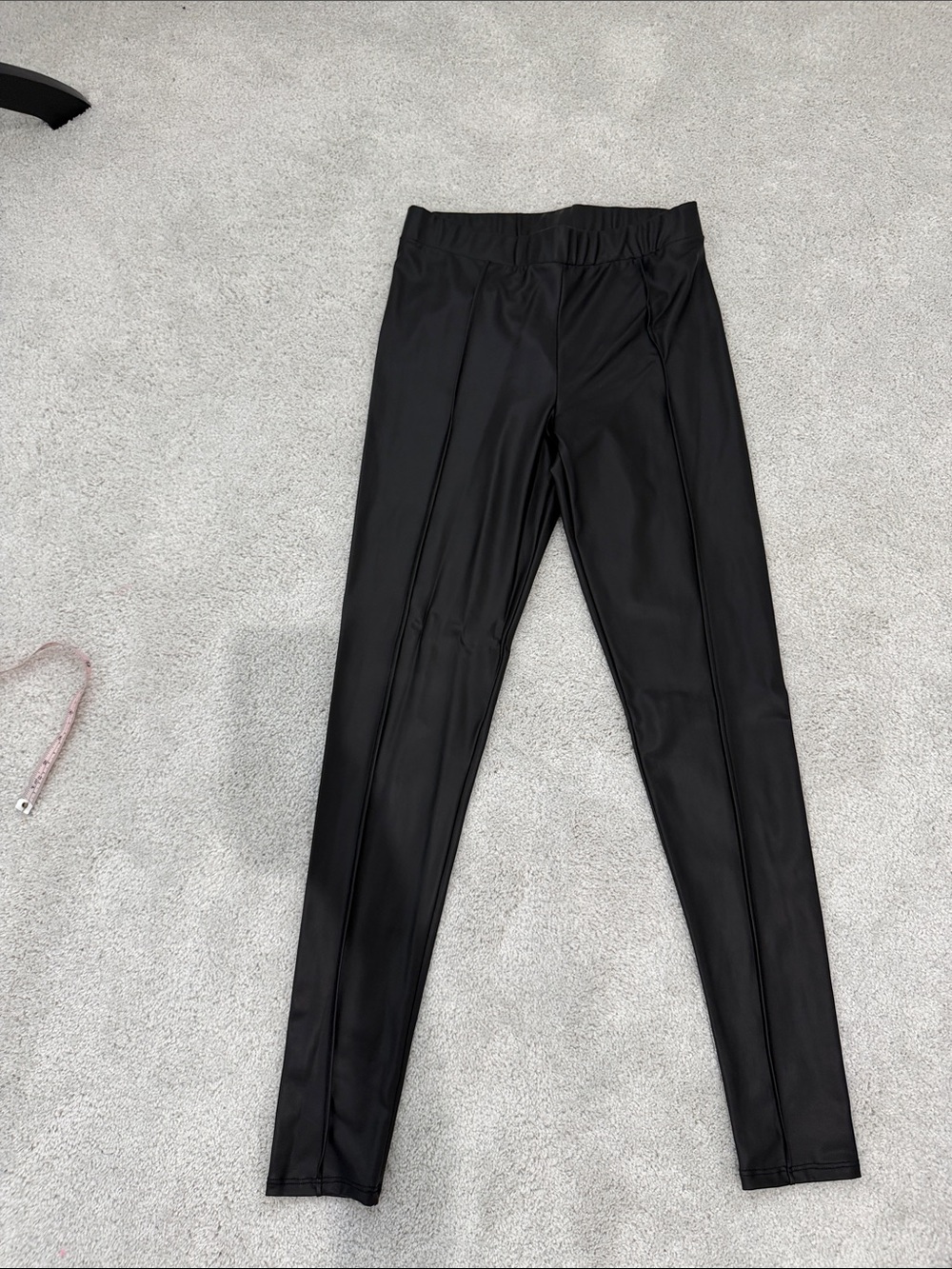 Fashion Nova Black Faux Leather Jogger Leggings